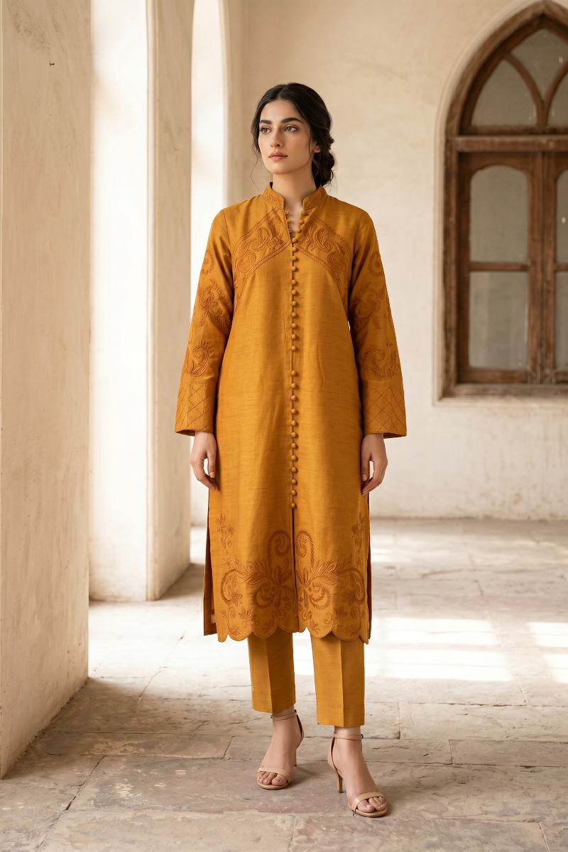 02-Piece Khaddi Lawn Suit With Cutwork Embroidery - Ready To Wear