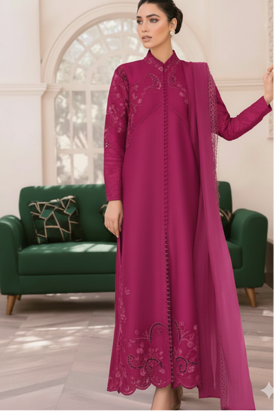 3 Piece Stitched Embroidery Dress - Ready To Wear