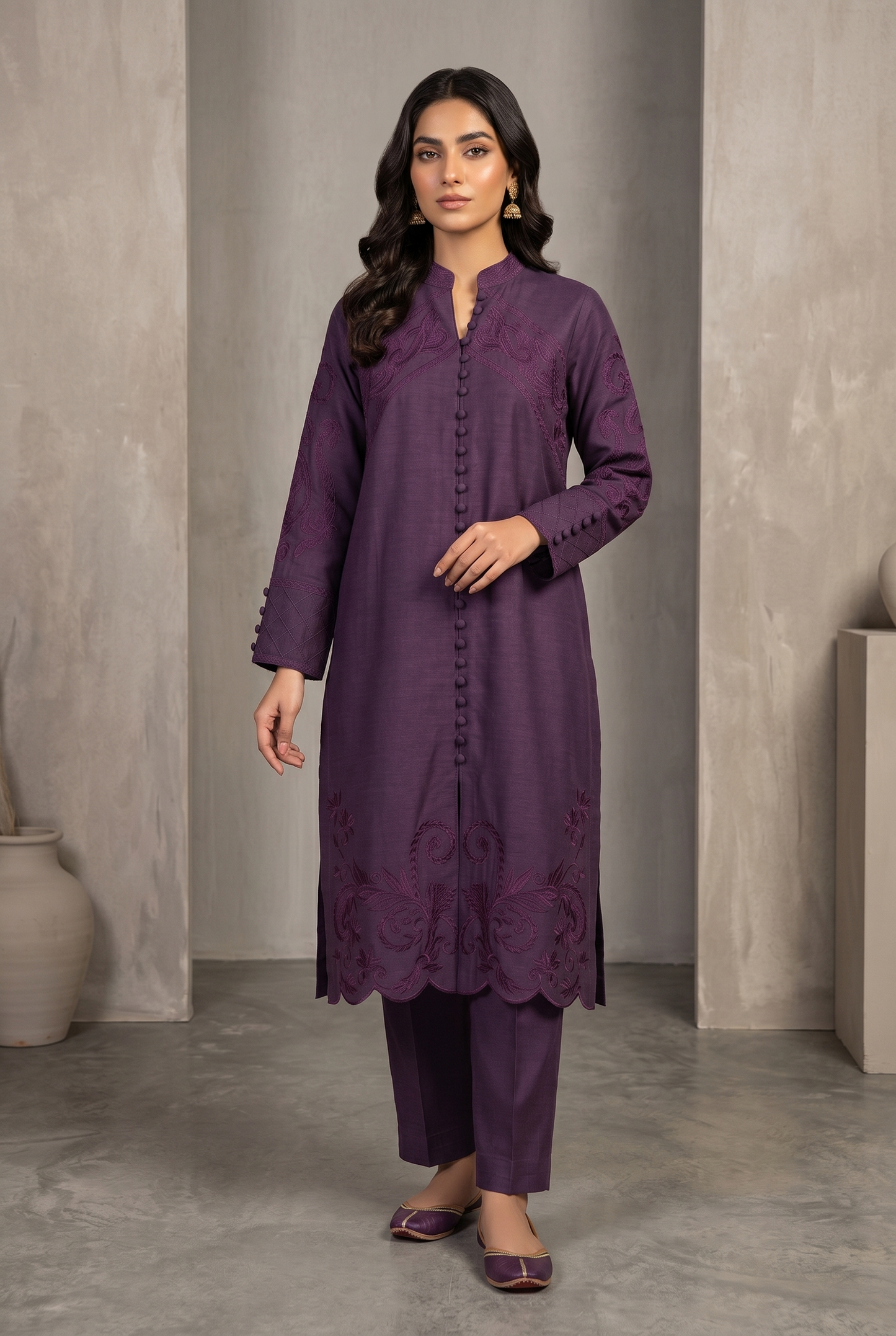 02-Piece Khaddi Lawn Suit With Cutwork Embroidery - Ready To Wear