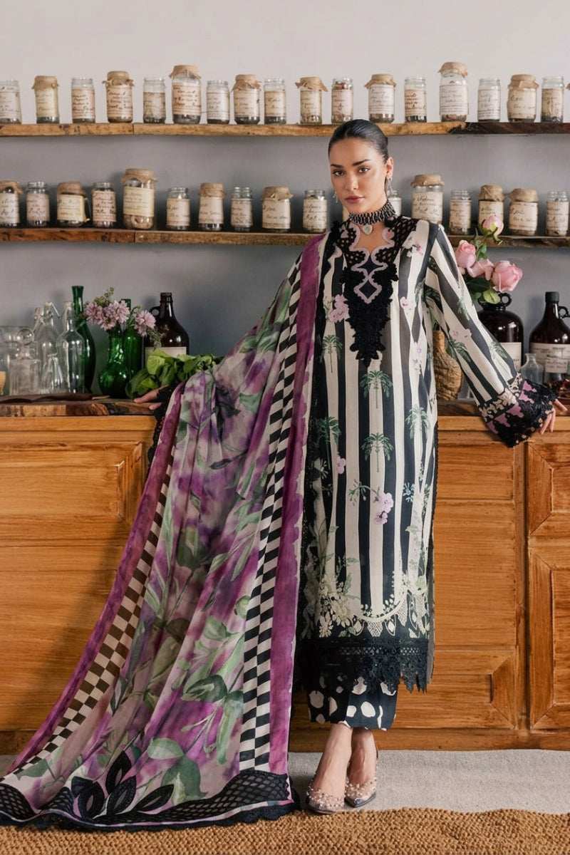 03-Piece Digital Printed Lawn Suit - Ready To Wear