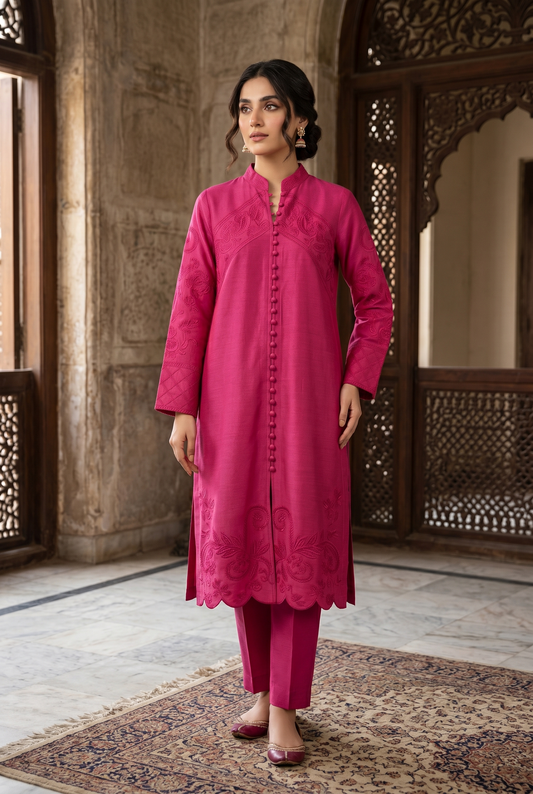 02-Piece Khaddi Lawn Suit With Cutwork Embroidery - Ready To Wear