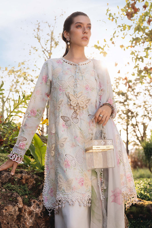03-Piece Printed Lawn Chikankari Suit - Ready To Wear
