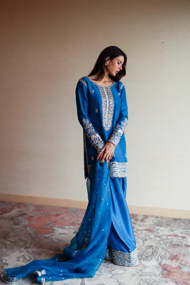 03-Piece Silk Suit With Embroidery - Ready To Wear
