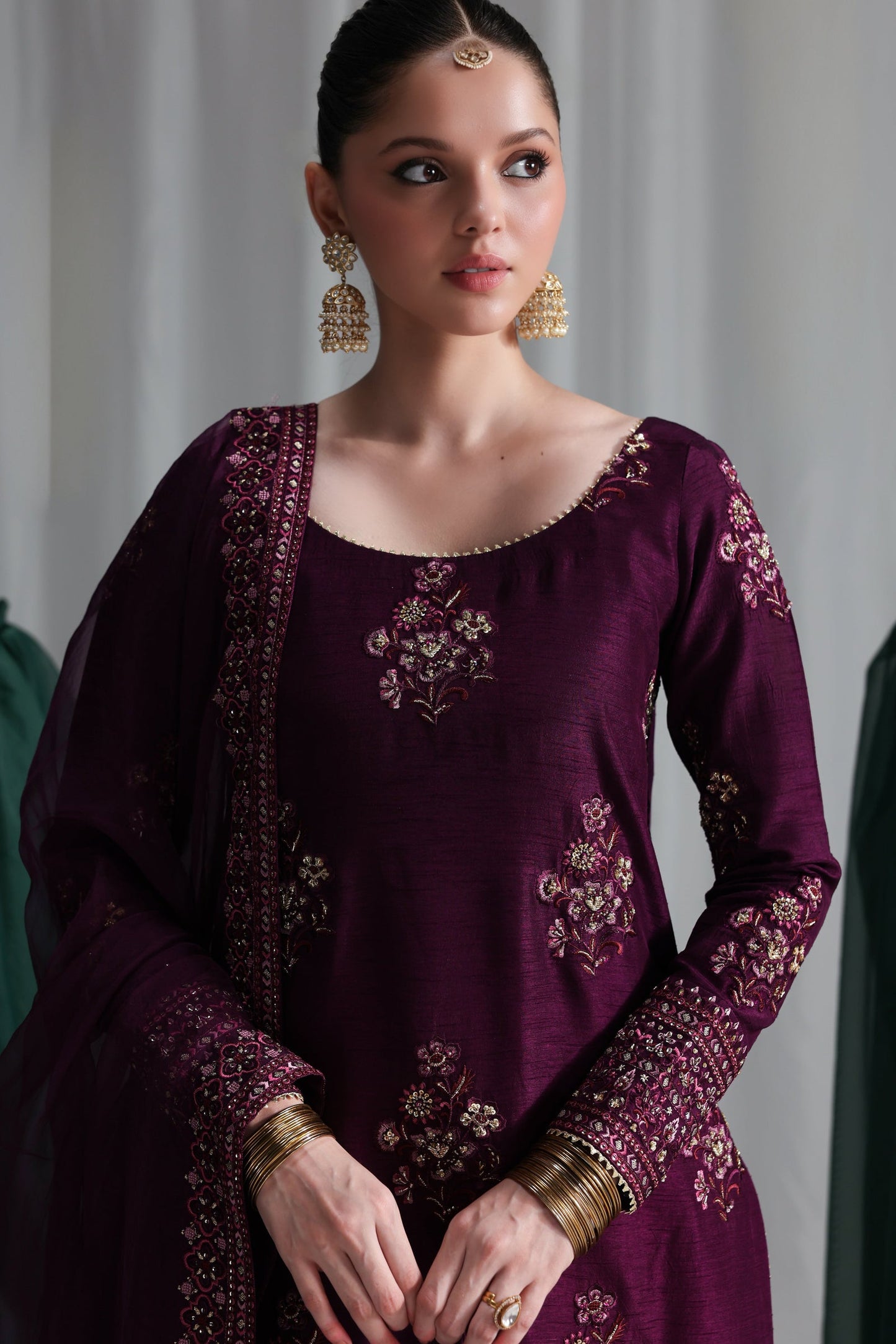 3-Piece Luxury Raw Silk Embroidered Suit with Organza Dupatta | Ready to Wear