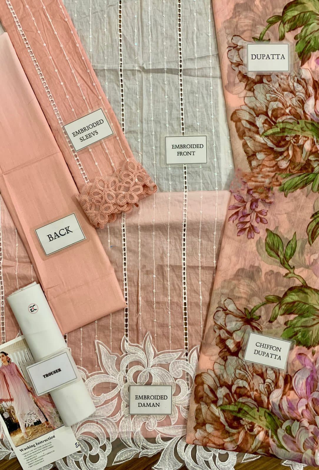 3 Piece Stitched Long Dress - Ready To Wear