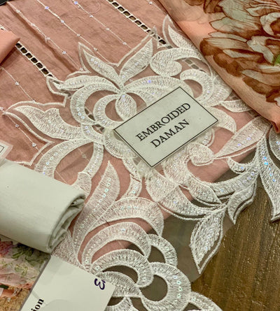 3 Piece Stitched Long Dress - Ready To Wear