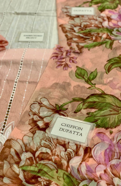 3 Piece Stitched Long Dress - Ready To Wear