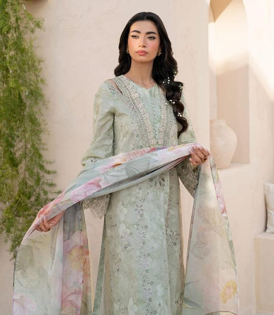 3 Piece Stitched Lawn Suit Ready To Wear