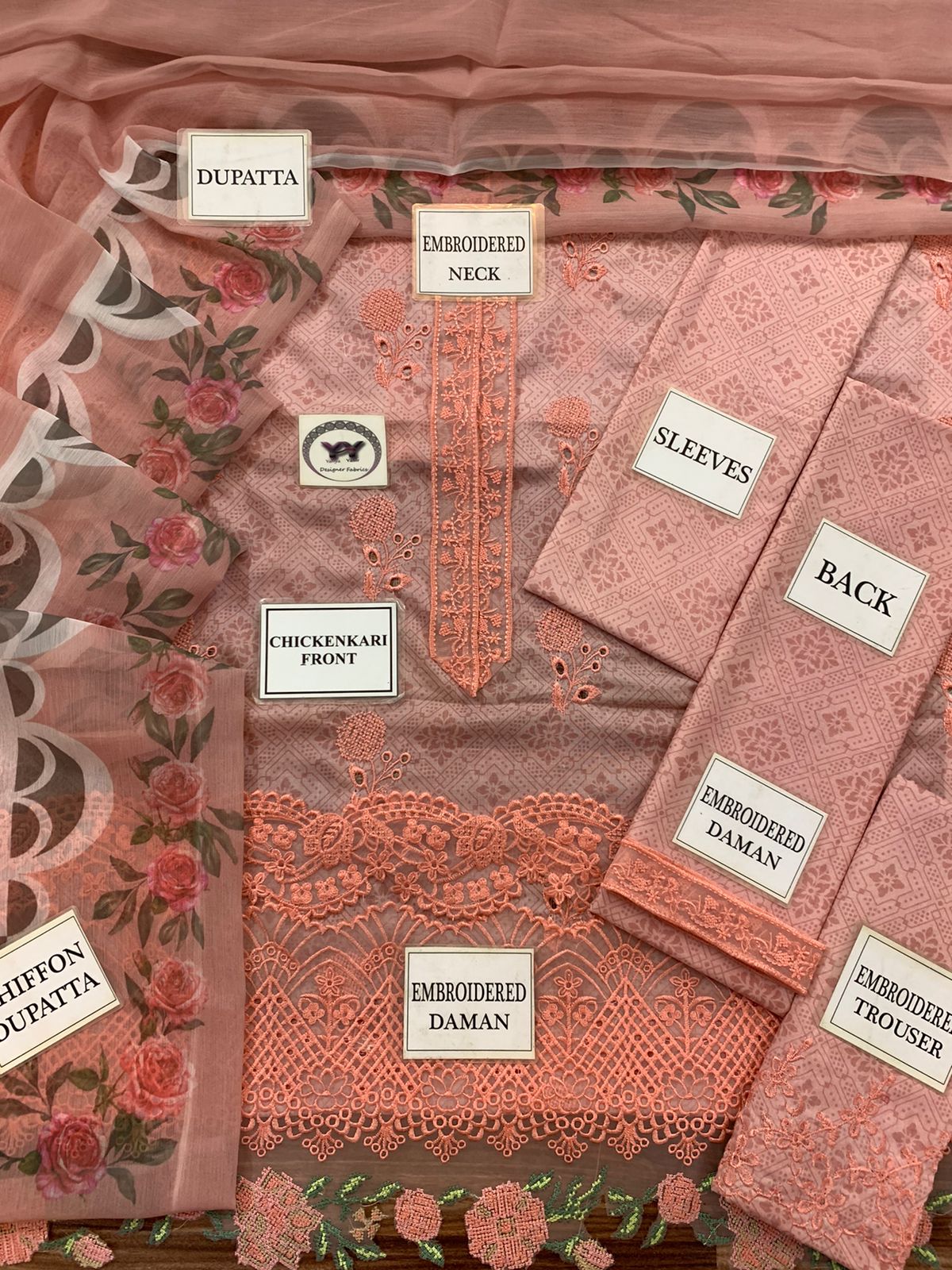 3 Piece Stitched Embroidery Lawn Dress - Ready to Wear