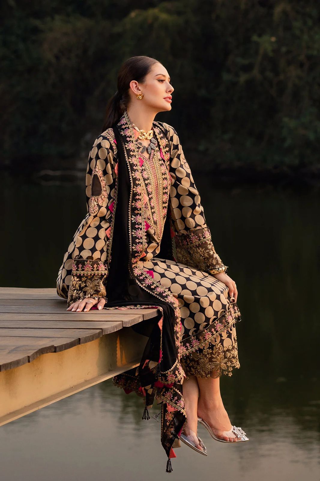 3 Piece Stitched Lawn Suit - Ready To Wear