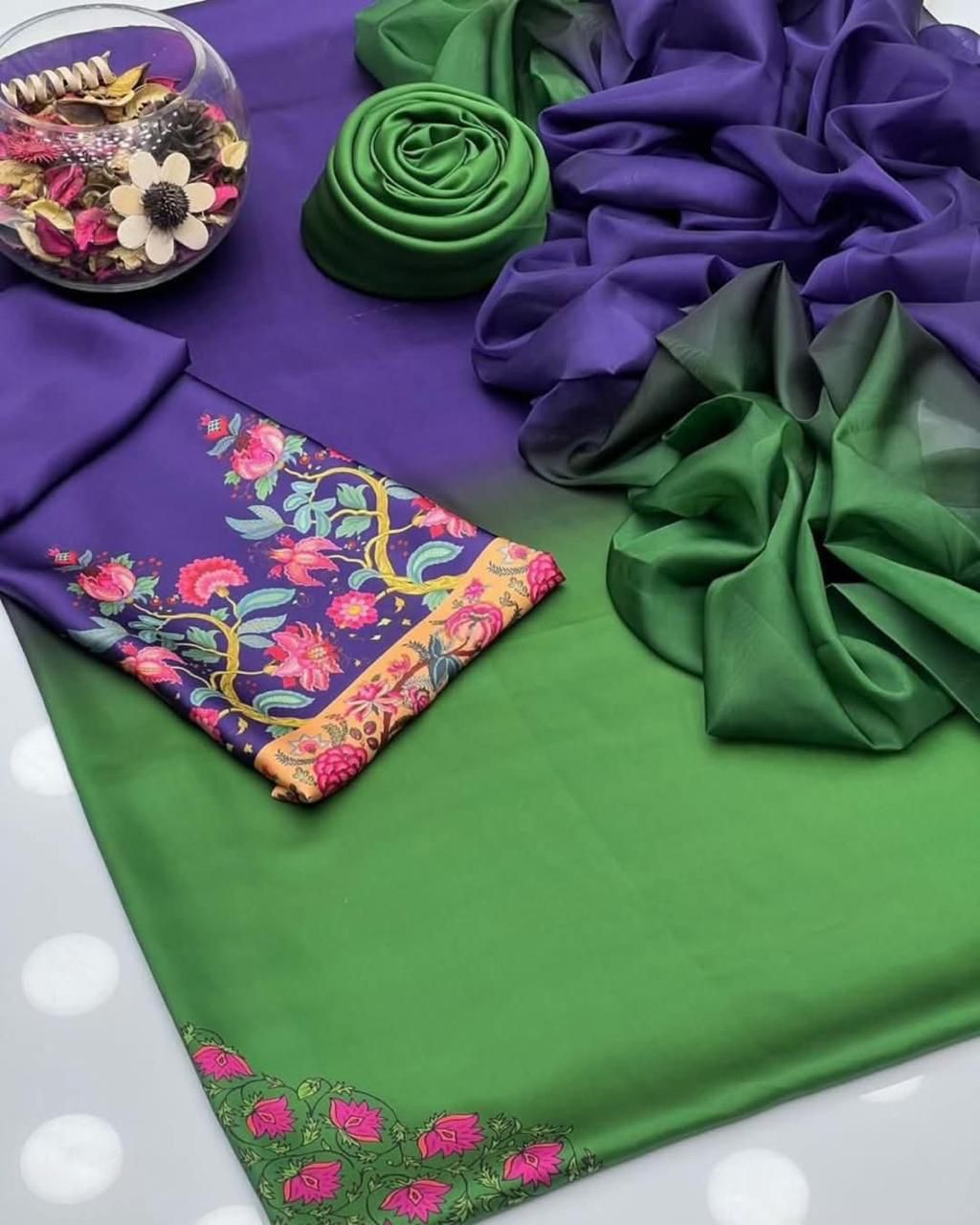 3 Piece Silk Stitched Suit - Ready To Wear