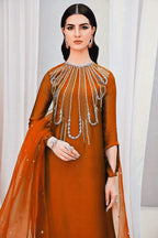 3 Piece Silk Stitched Suit - Ready To Wear