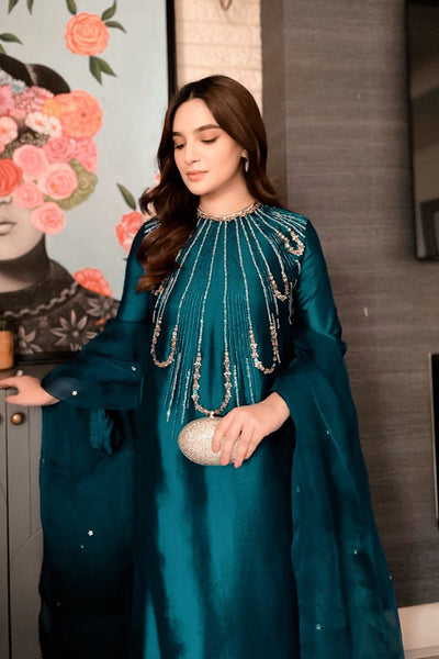 3 Piece Silk Stitched Suit - Ready To Wear