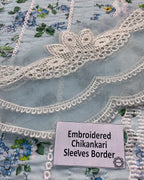 3 Piece Stitched Chikankari Embroidery Dress - Ready To Wear