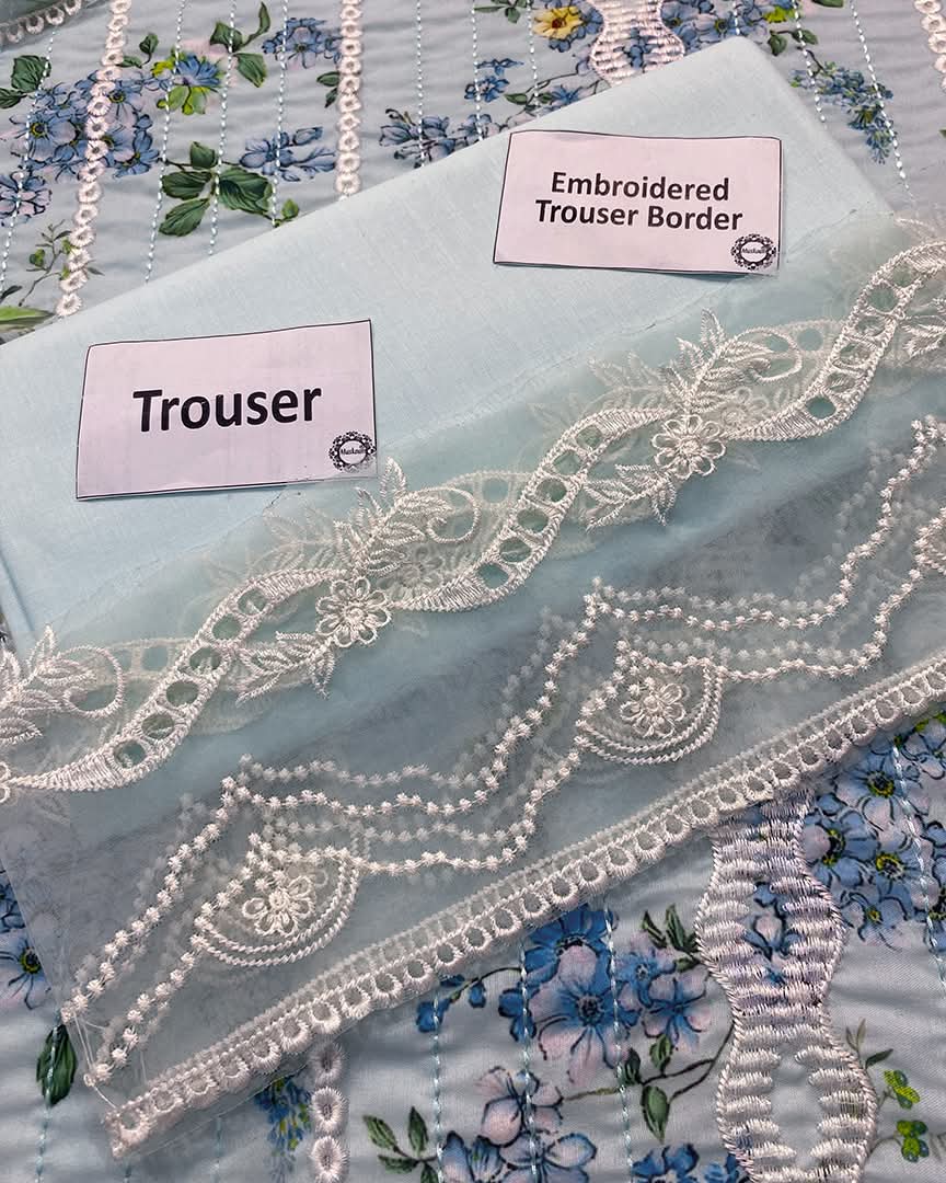 3 Piece Stitched Chikankari Embroidery Dress - Ready To Wear