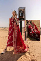 3 Piece Embroidery Chikankari Stitched Suit - Ready To Wear