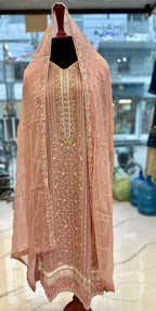 3 Piece Stitched Chiffon Embroidery Dress - Ready To Wear