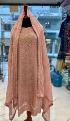 3 Piece Stitched Chiffon Embroidery Dress - Ready To Wear