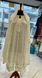 3 Piece Stitched Chiffon Embroidery Dress - Ready To Wear