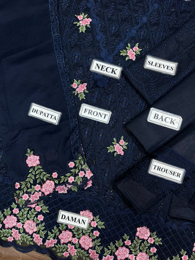 3 Piece Stitched Chikankari Suit - Ready To Wear