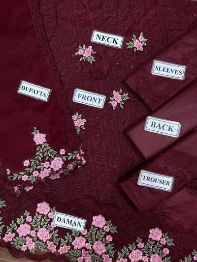 3 Piece Stitched Chikankari Suit - Ready To Wear