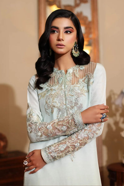 3 Piece Stitched Embroidery Silk Suit - Ready To Wear