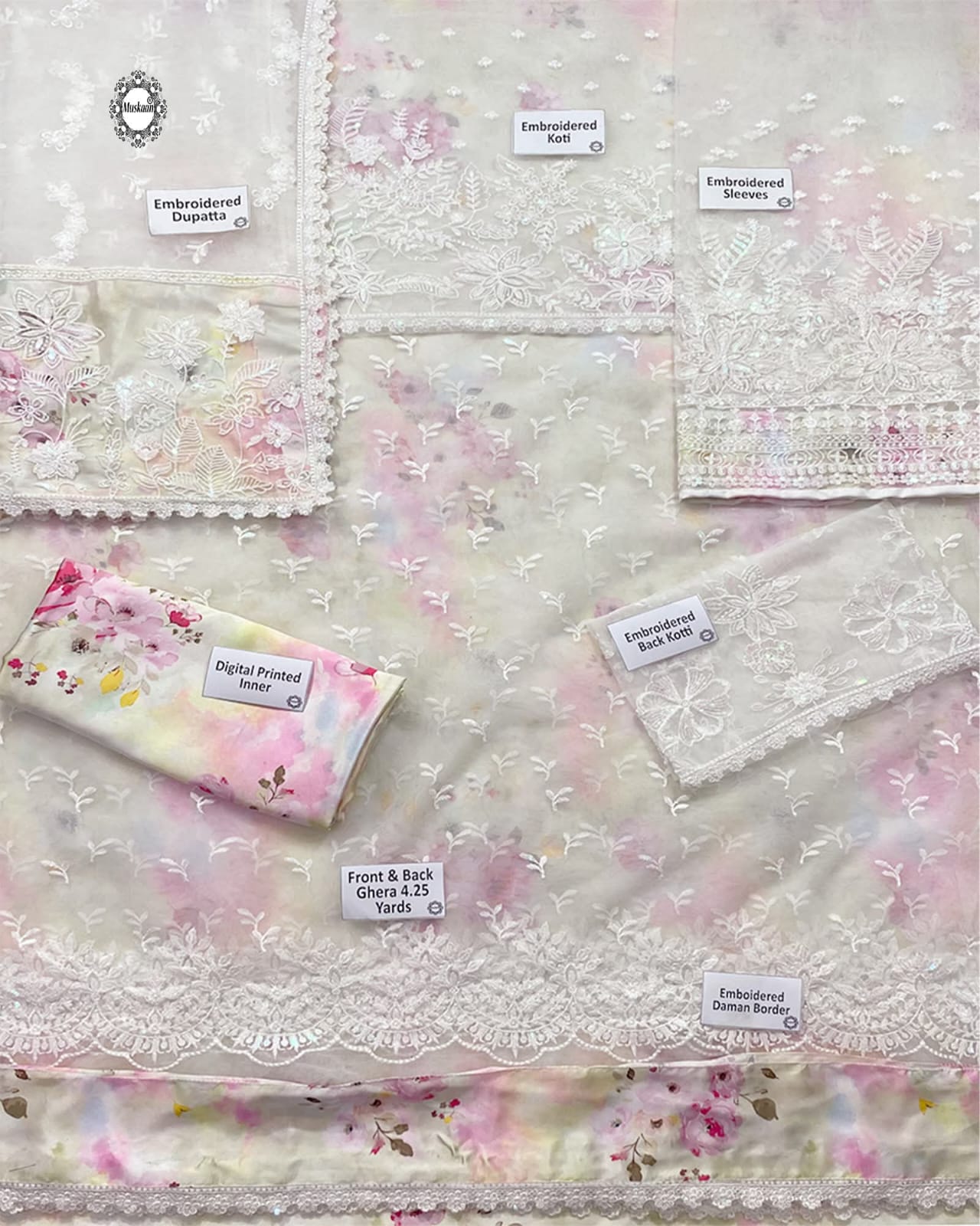 3 Piece Stitched Embroidery Dress - Ready To Wear