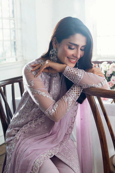 3 Piece Stitched Organza Embroidery Dress - Ready To Wear