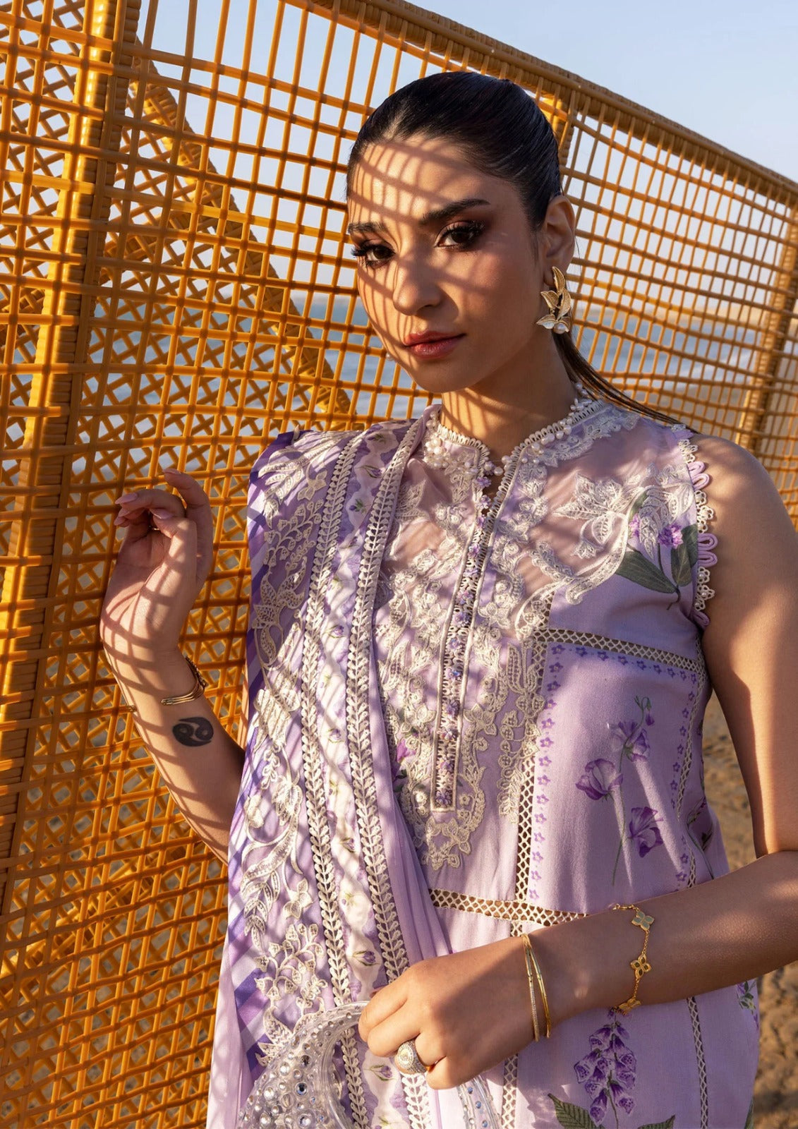 3 Piece Stitched Chikankari Embroidery Dress - Ready To Wear