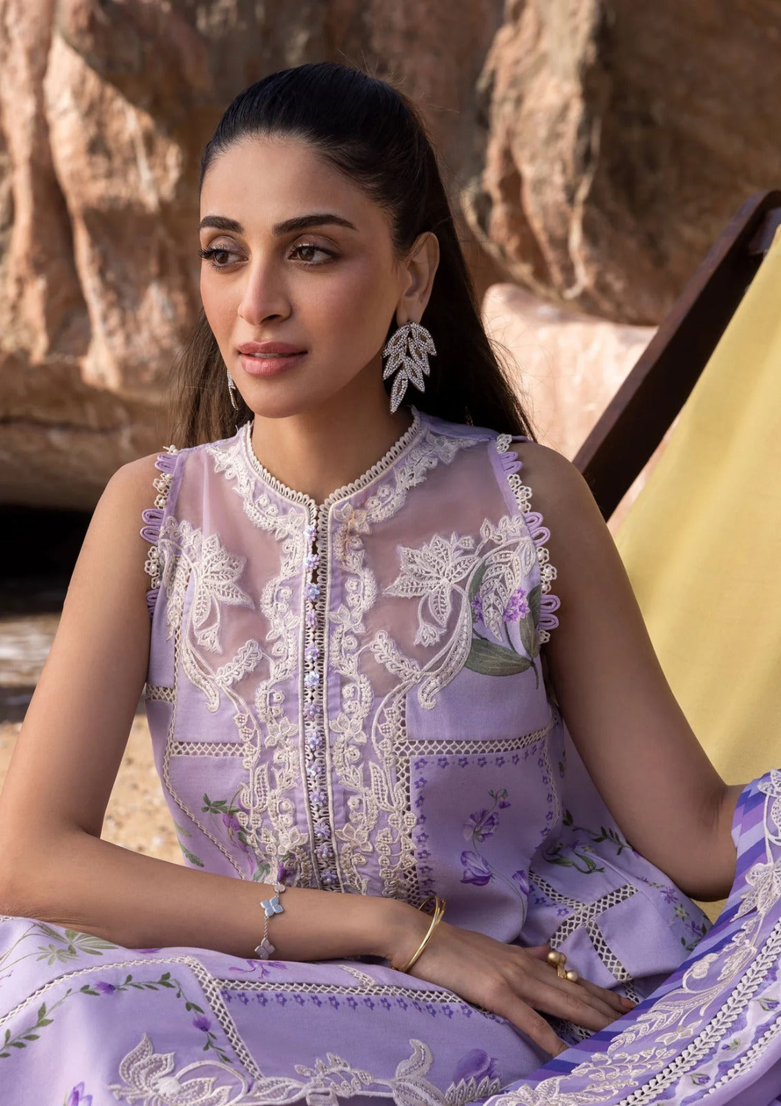 3 Piece Stitched Chikankari Embroidery Dress - Ready To Wear