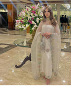 3 Piece Stitched Organza Dress - Ready To Wear