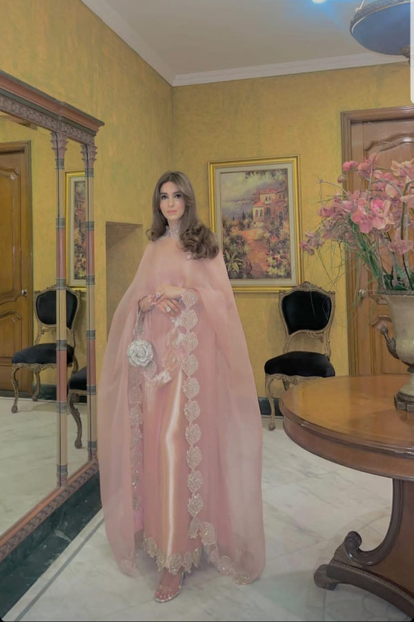 3 Piece Stitched Organza Dress - Ready To Wear