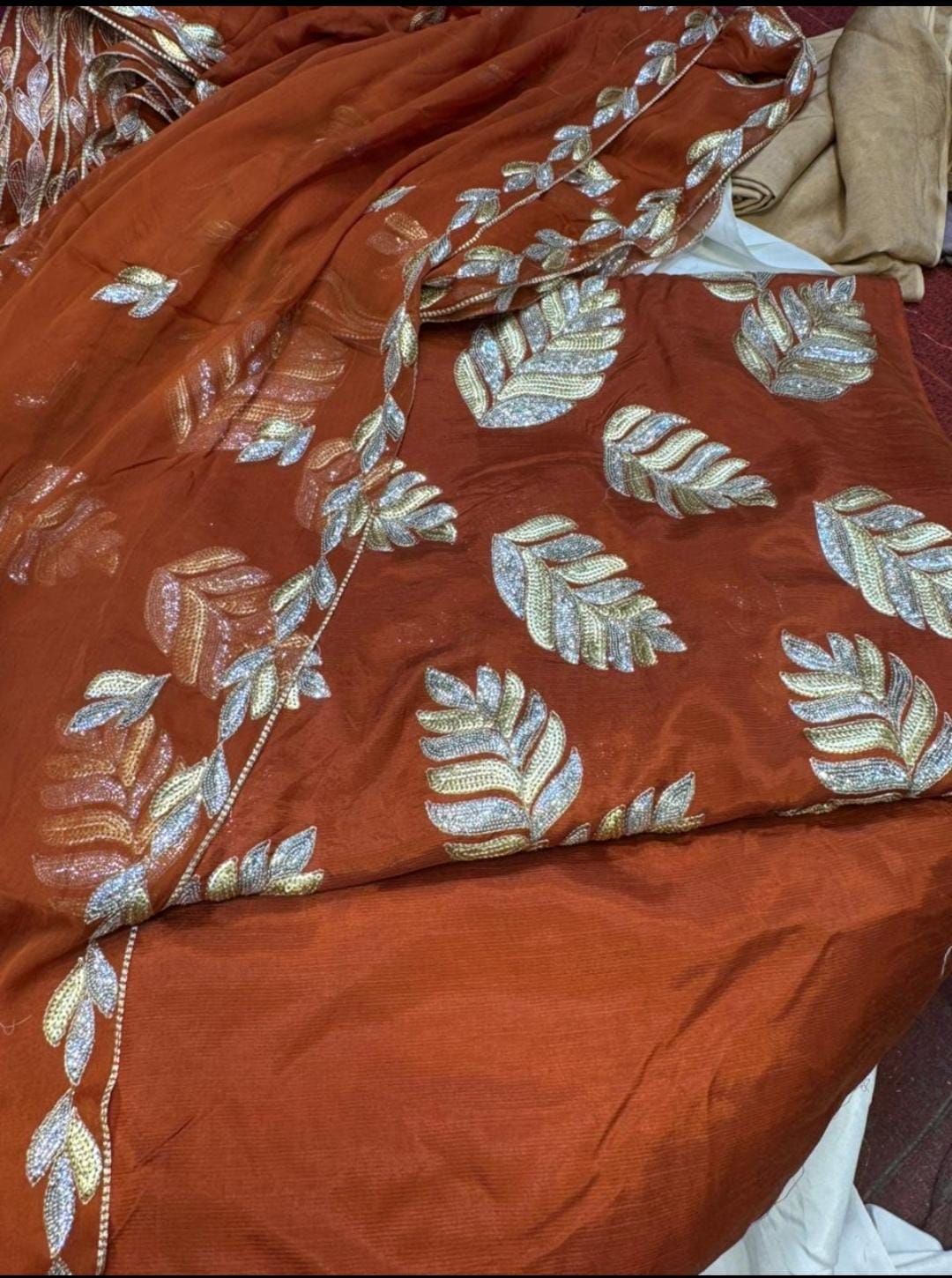 3 Piece Stitched Raw Silk Dress - Ready To Wear