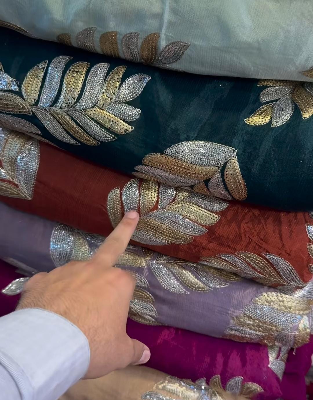 3 Piece Stitched Raw Silk Dress - Ready To Wear