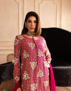 3 Piece Stitched Chiffon Dress - Ready To Wear