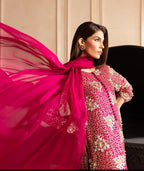 3 Piece Stitched Chiffon Dress - Ready To Wear