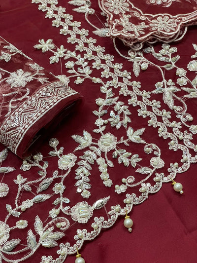 3 Piece Stitched Embroidery Dress - Ready To Wear