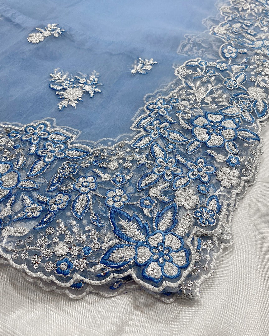 3 Piece Stitched Embroidery Organza Dress - Ready To Wear