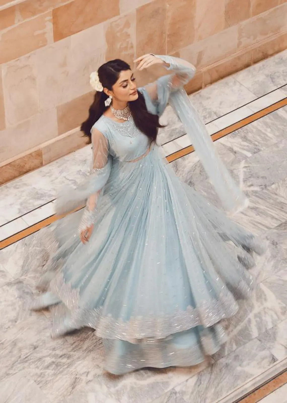 3 Piece Chiffon Embroidery Dress - Ready To Wear