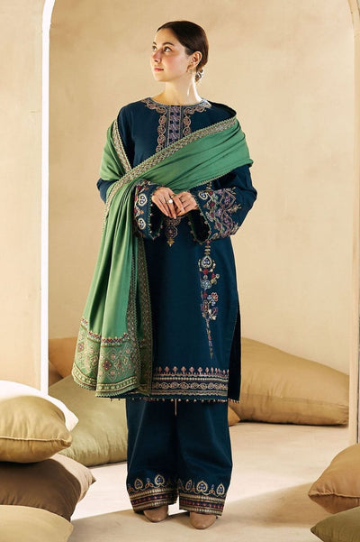 3 Piece Stitched Embroidery Lawn Dress - Ready To Wear