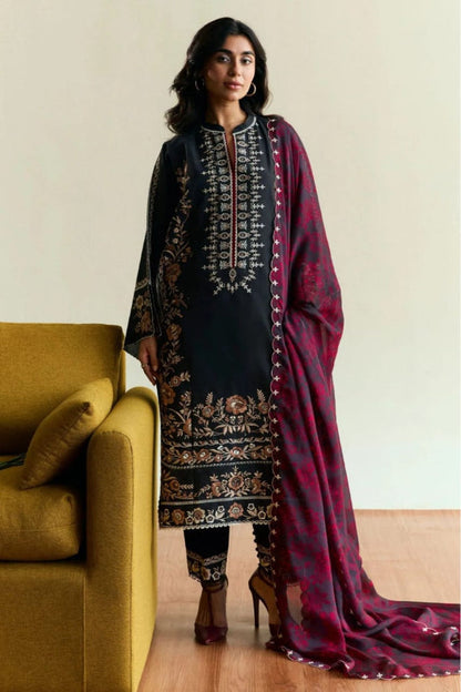 3 Piece Stitched Dhanak Embroidery Suit - Ready To Wear