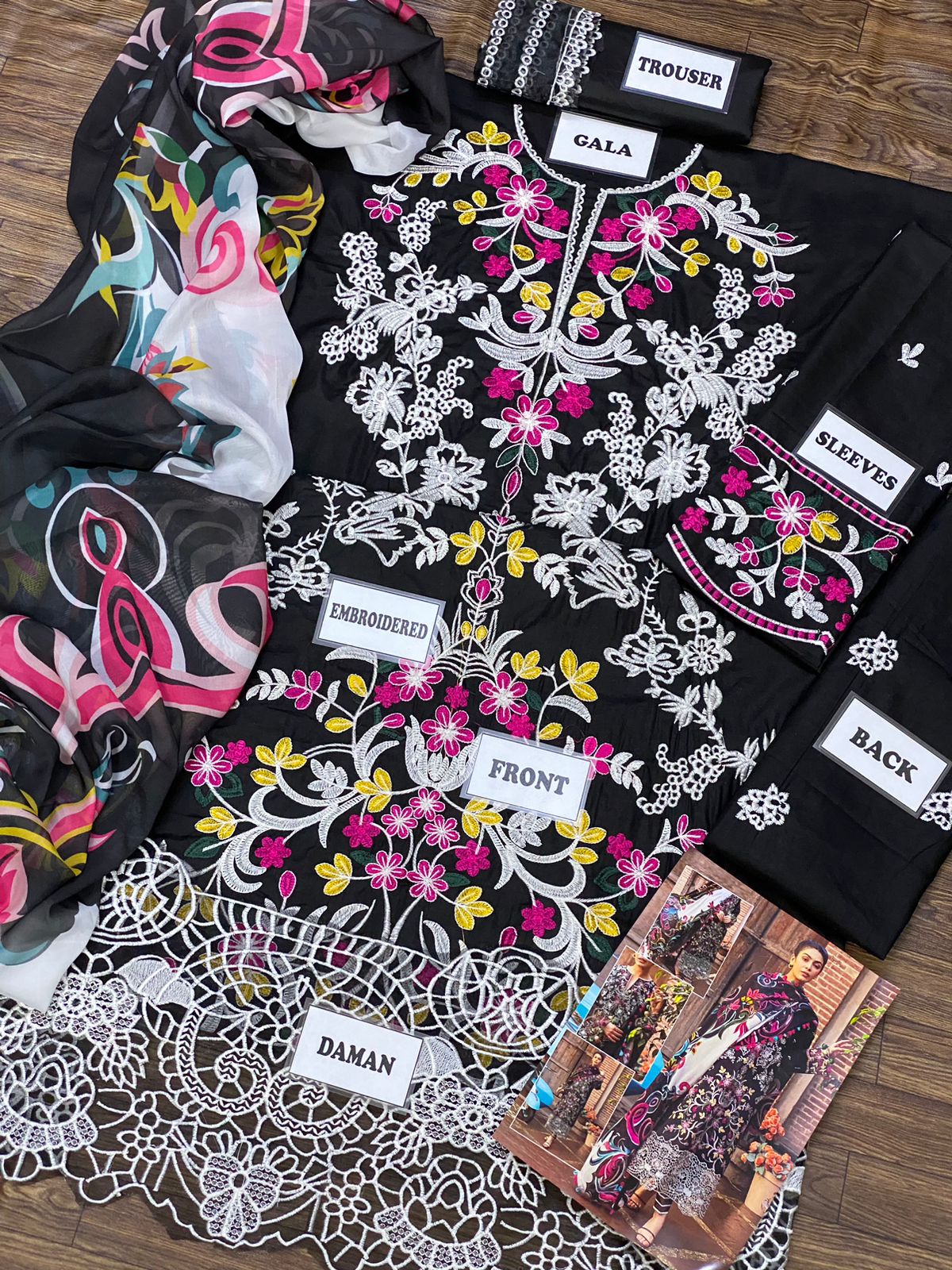 3 Piece Stitched Lawn Dress - Ready To Wear