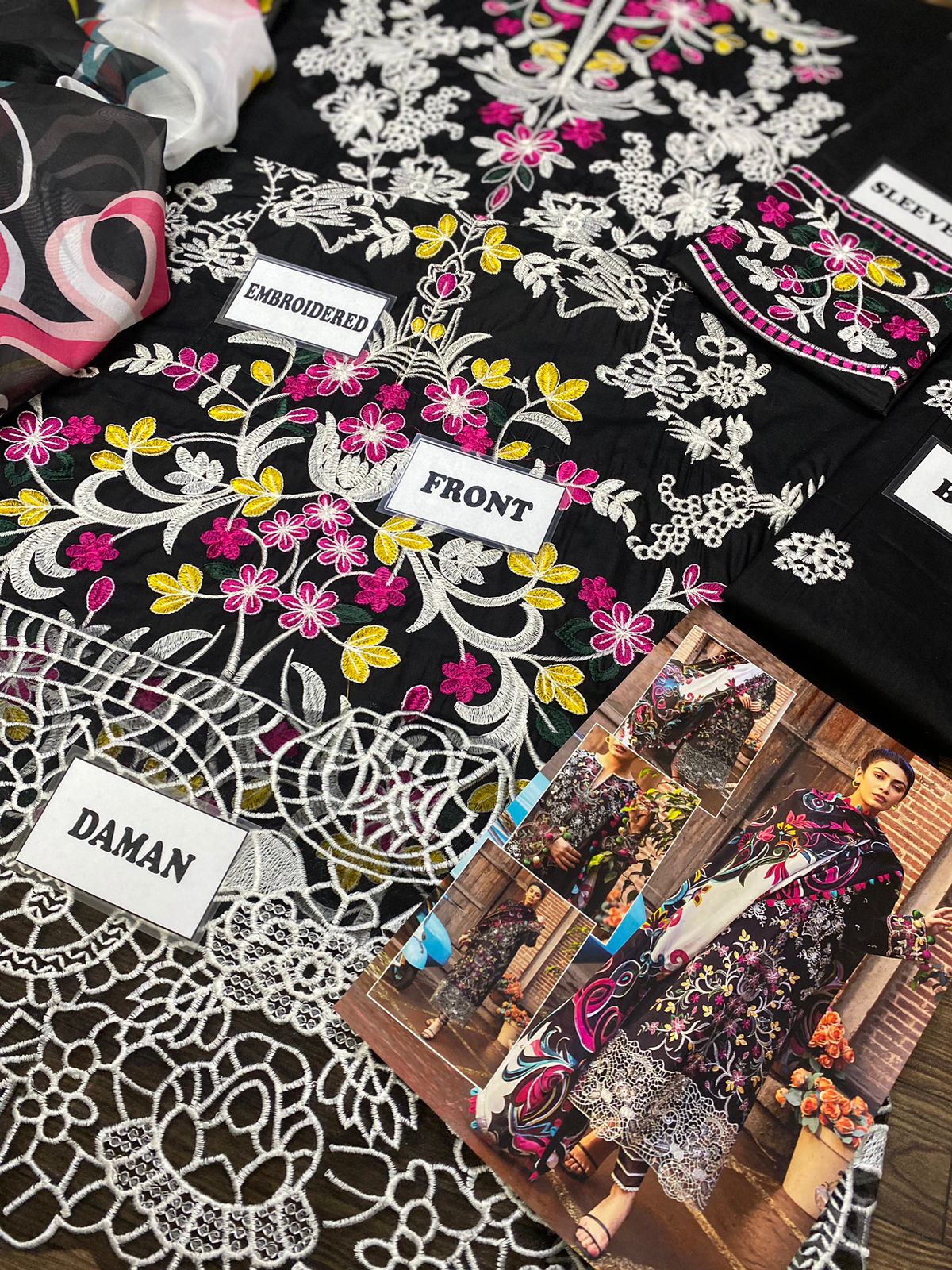 3 Piece Stitched Lawn Dress - Ready To Wear