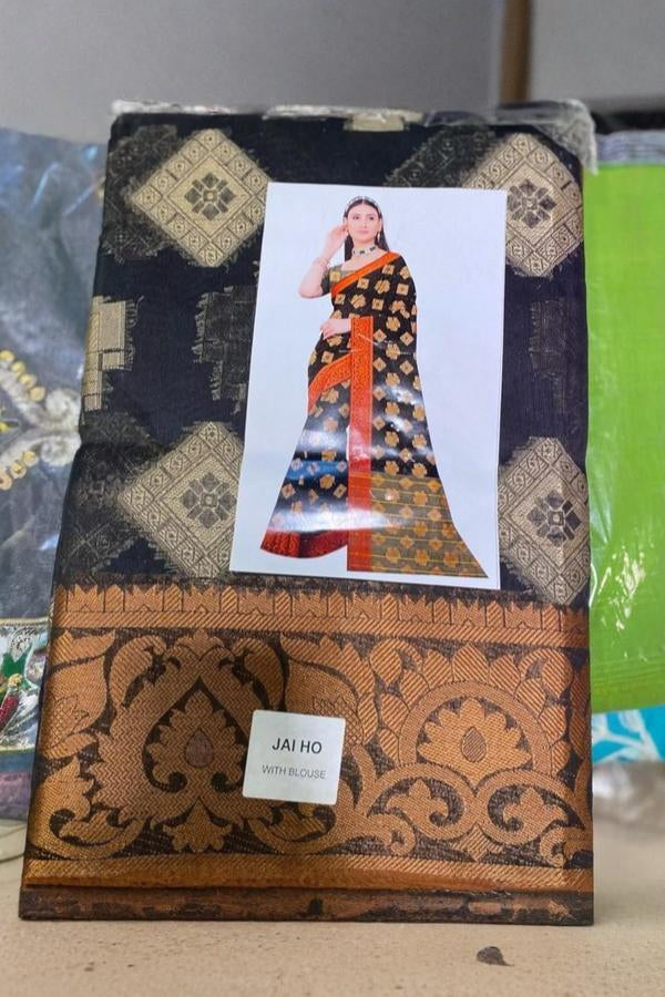 Dhaka Banarasi Stitched Saare - Ready To Wear