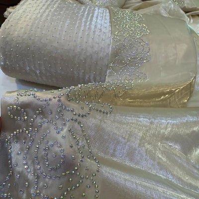 3 Piece Stitched Silk Stone Dress - Ready To Wear