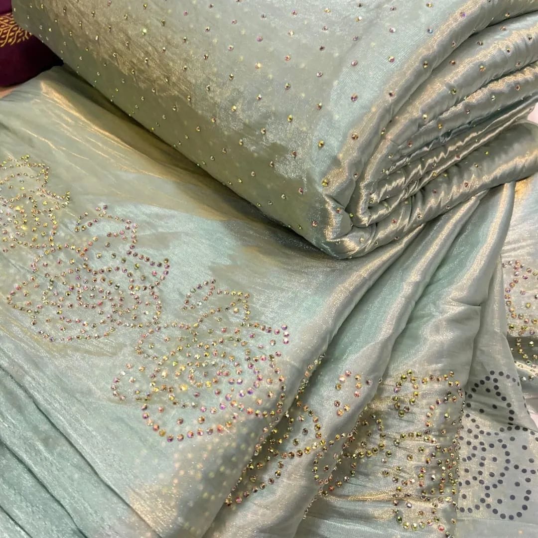 3 Piece Stitched Silk Stone Dress - Ready To Wear