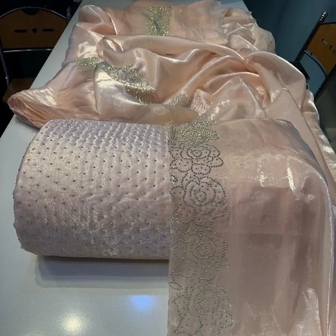 3 Piece Stitched Silk Stone Dress - Ready To Wear