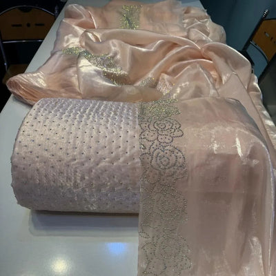 3 Piece Stitched Silk Stone Dress - Ready To Wear