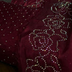 3 Piece Stitched Silk Stone Dress - Ready To Wear