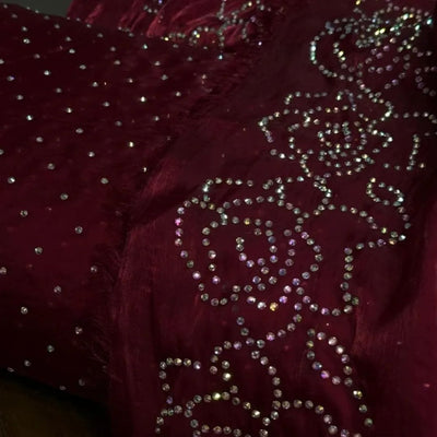 3 Piece Stitched Silk Stone Dress - Ready To Wear